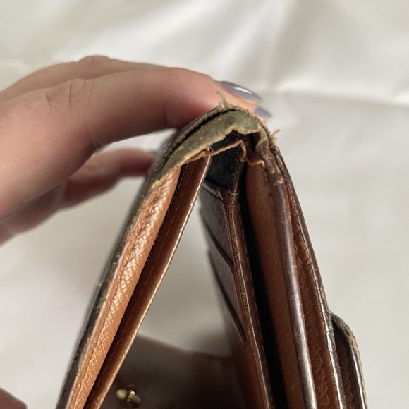 LOUIS VUITTON Trifold Elise Wallet Monogram Credit Cards Coin Pouch Brown - Picture 9 of 16